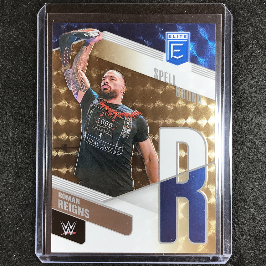 2023 Donruss Elite WWE Roman Reigns R Spell Bound Gold 3/10