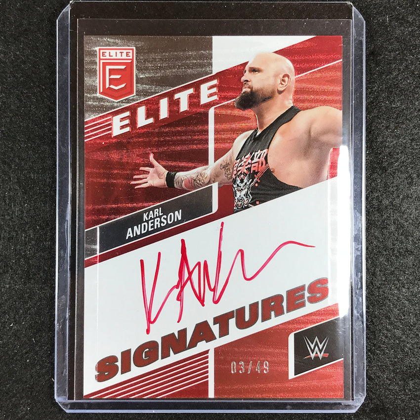 2023 Donruss Elite WWE Karl Anderson Elite Signatures Auto Red 3/49