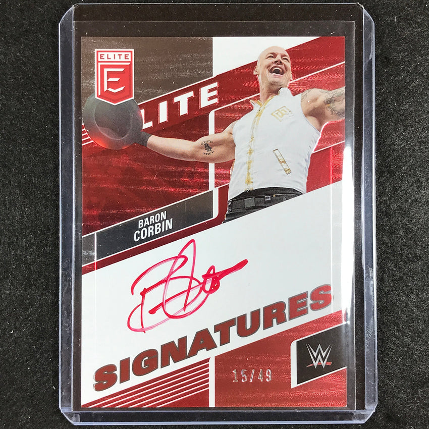 2023 Donruss Elite WWE Baron Corbin Elite Signatures Auto Red 15/49