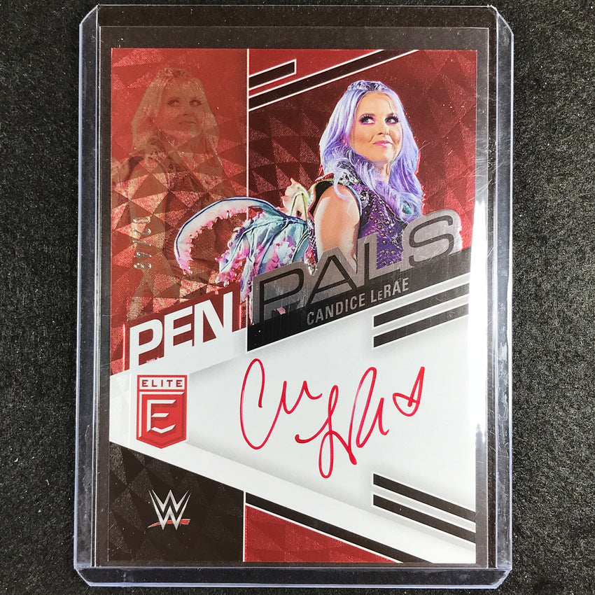 2023 Donruss Elite WWE Candice Lerae Pen Pals Auto Red 2/49