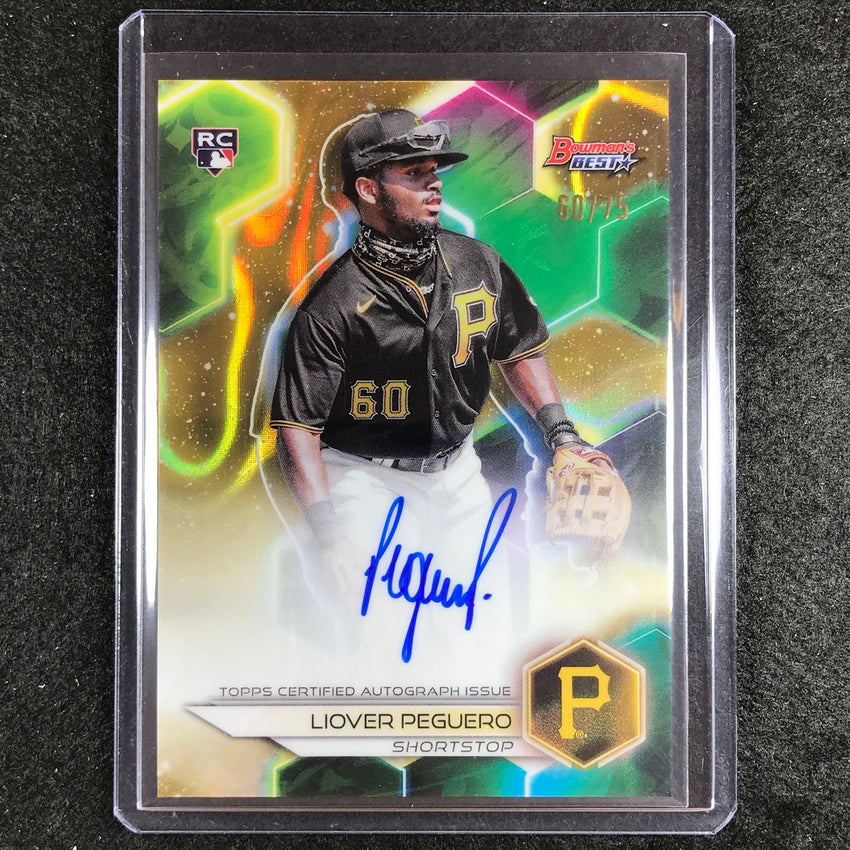 2023 Bowmans Best Mlb Liover Peguero Best Of 2023 Rookie Auto Gold Lava 60/75