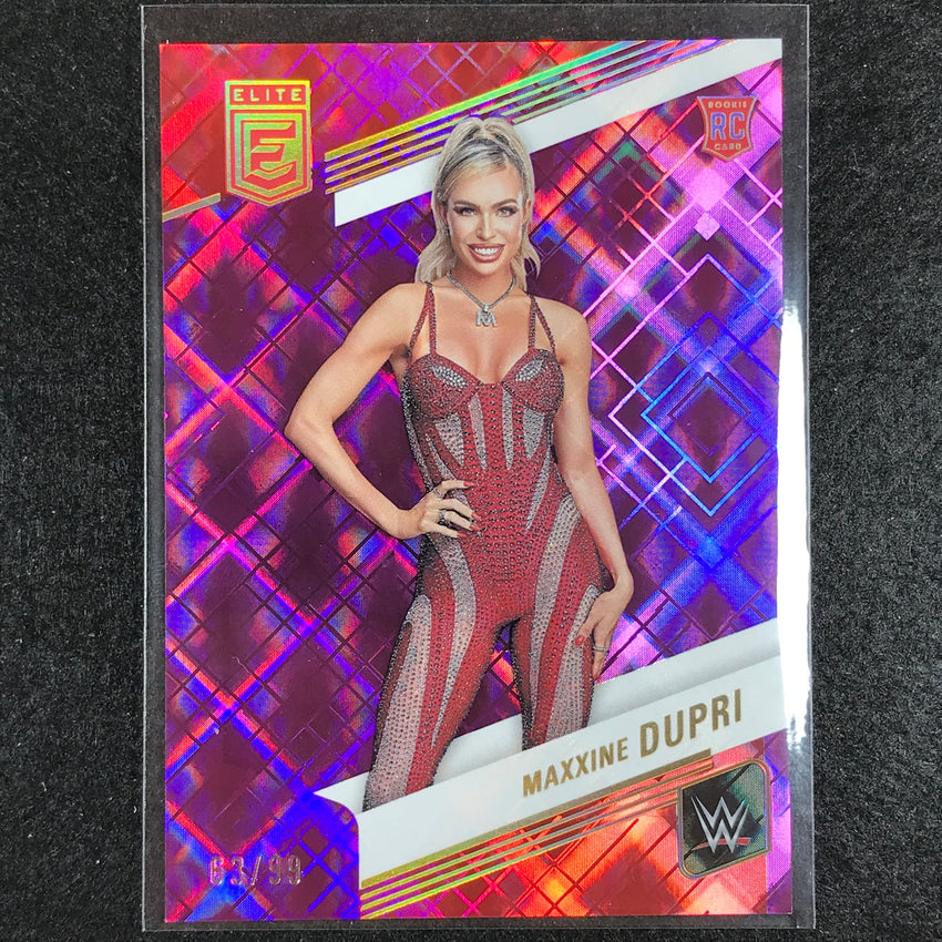 2023 Donruss Elite WWE Maxxine Dupri Rookie Base Purple 63/99 No 91