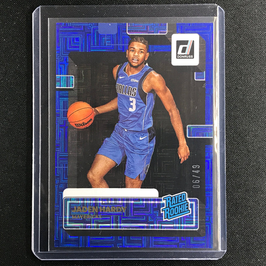 2022-23 Donruss Jaden Hardy Rated Rookie Choice Infinite Blue 6/49