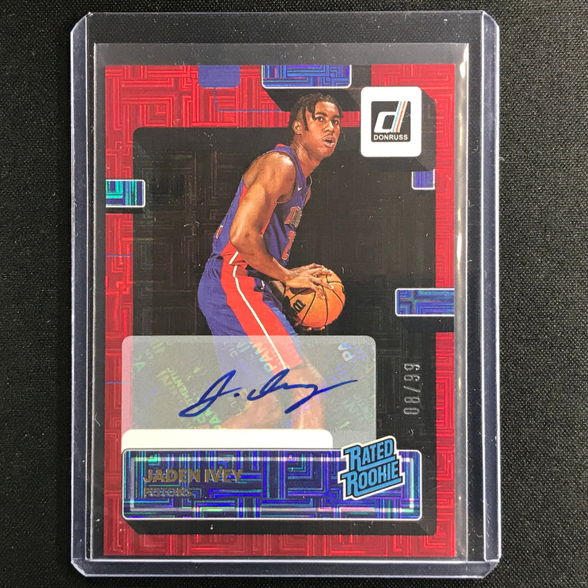 2022-23 Donruss Jaden Ivey Rated Rookie Signatures Choice Infinite Red Auto 8/99