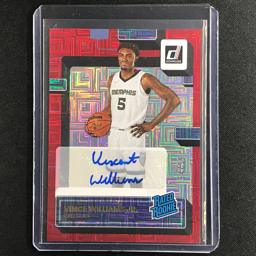 2022-23 Donruss Vince Williams Jr. Rated Rookie Signatures Choice Red Auto 54/99