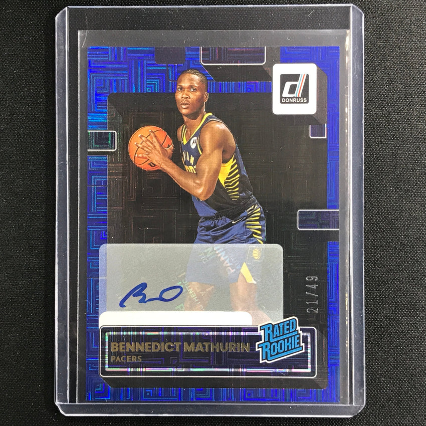 2022-23 Donruss Bennedict Mathurin Rated Rookie Signature Choice Blue Auto 21/49