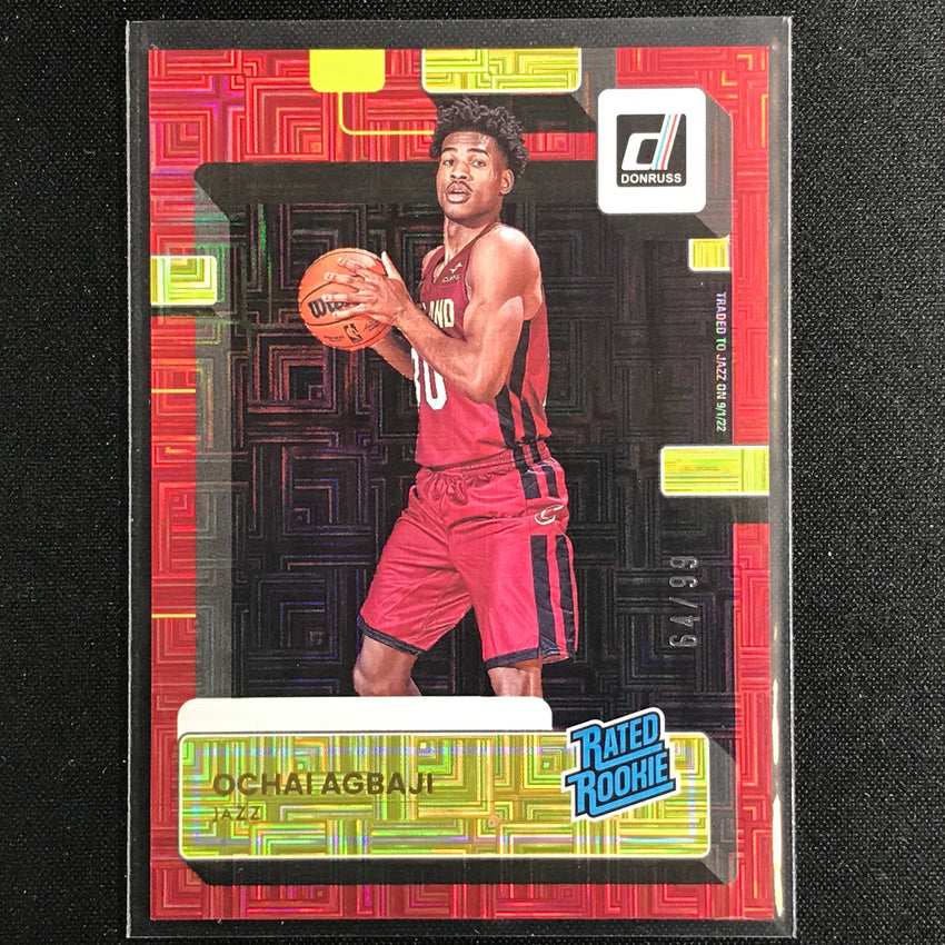 2022-23 Donruss Ochai Agbaji Rated Rookie Choice Infinite Red 64/99