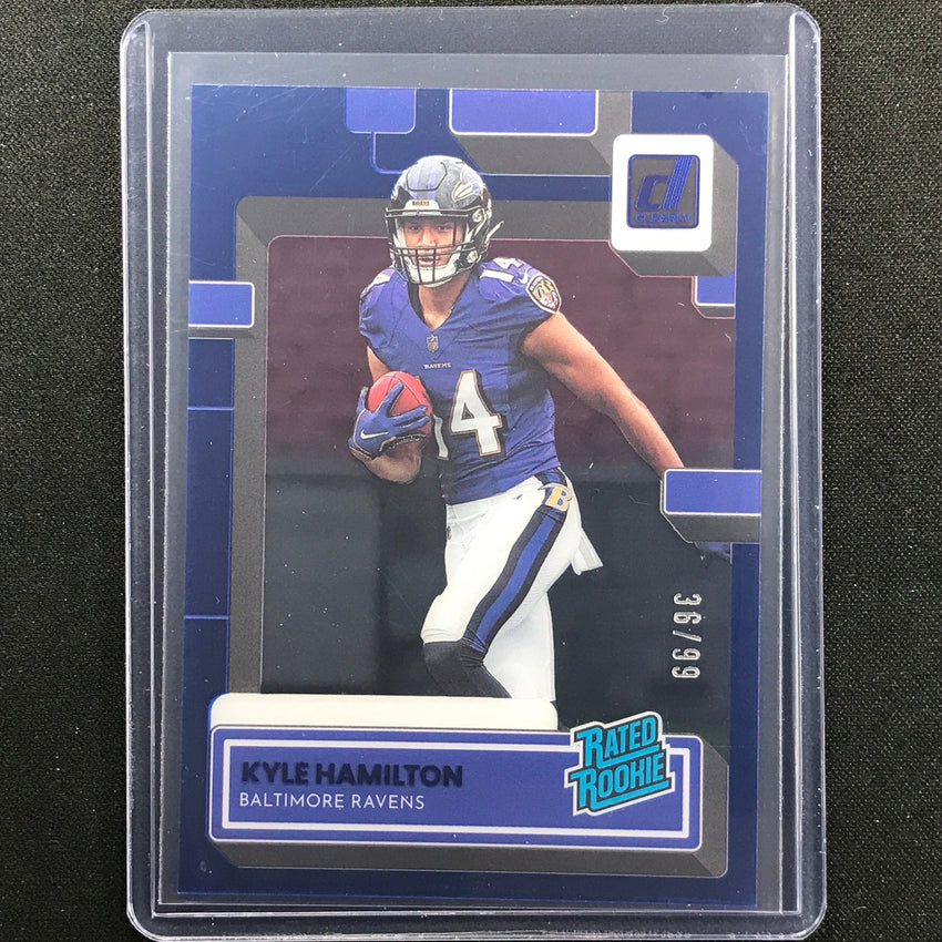 2022 Clearly Donruss Kyle Hamilton Rated Rookie Blue 36/99