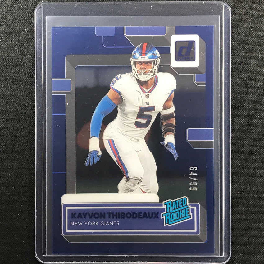 2022 Clearly Donruss Kayvon Thibodeaux Rated Rookie Blue 64/99