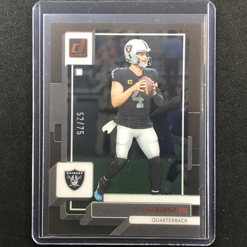 2022 Clearly Donruss Derek Carr Orange Bronze 52/75