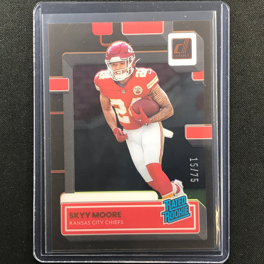 2022 Clearly Donruss Skyy Moore Rated Rookie Orange Bronze 15/75