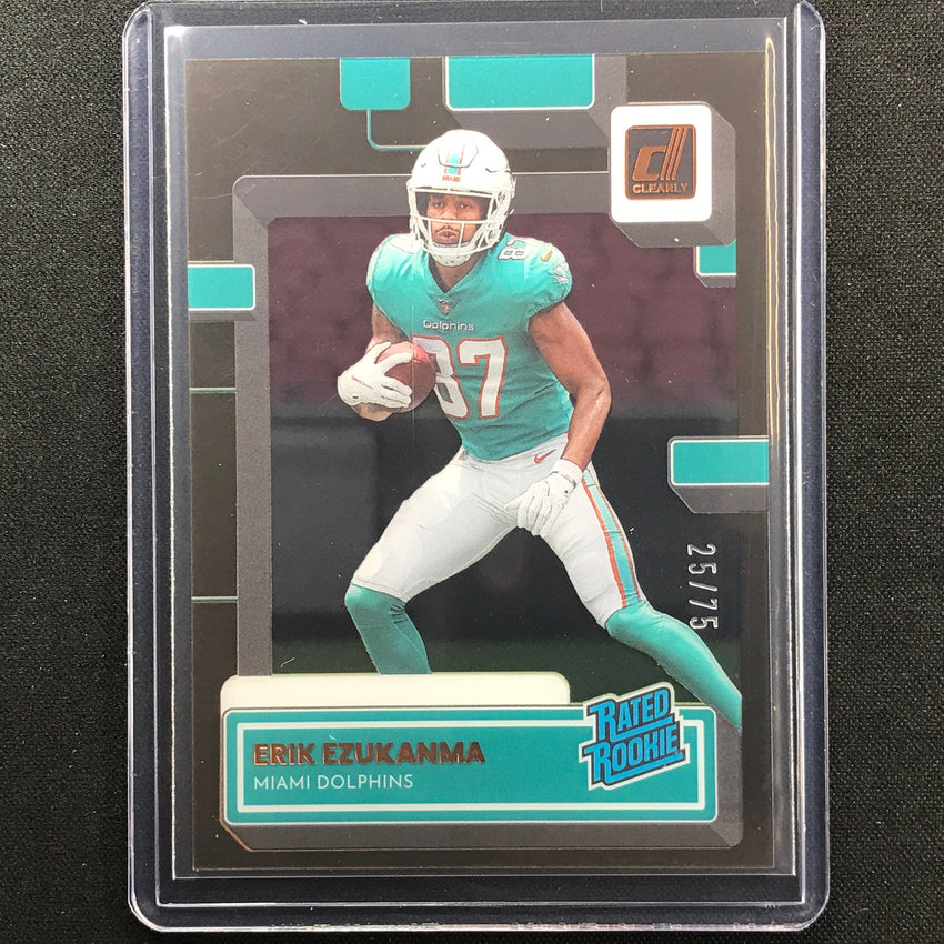 2022 Clearly Donruss Erik Ezukanma Rated Rookie Orange Bronze 25/75