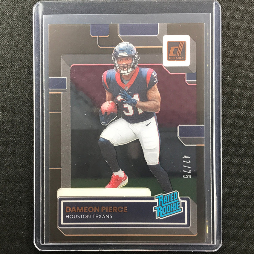 2022 Clearly Donruss Dameon Pierce Rated Rookie Orange Bronze 47/75