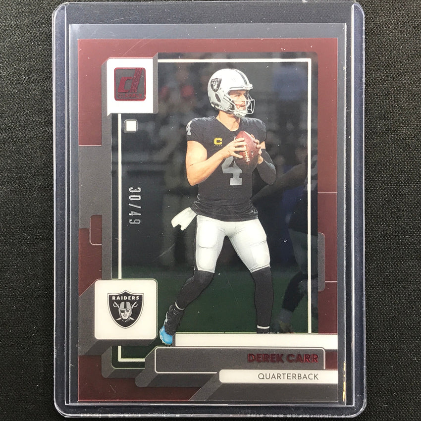 2022 Clearly Donruss Derek Carr Red 30/49