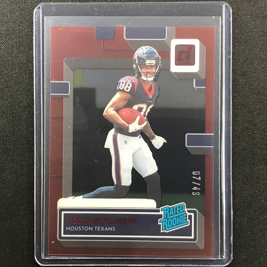 2022 Clearly Donruss John Metchie Iii Rated Rookie Red 7/49