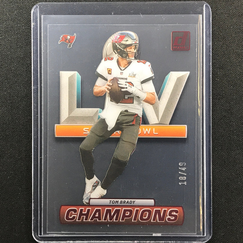 2022 Clearly Donruss Tom Brady Champions Red 18/49