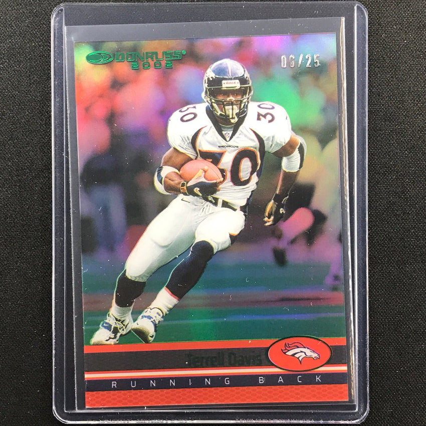 2022 Clearly Donruss Terrell Davis Retro 2002 Green 6/25