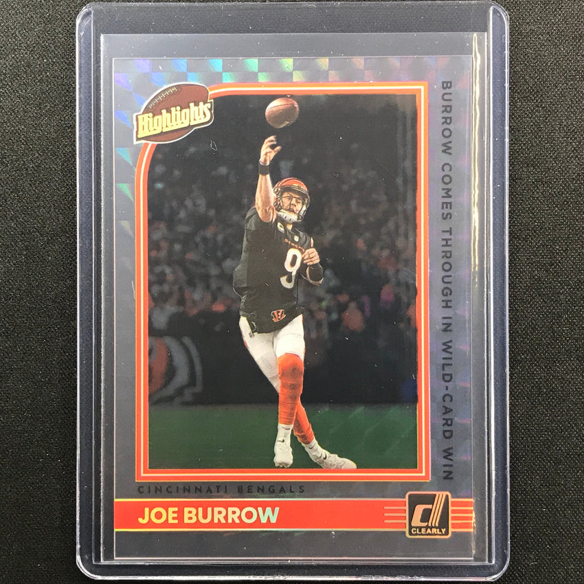 2022 Clearly Donruss JOE BURROW Highlights Holo Mosaic SP #8