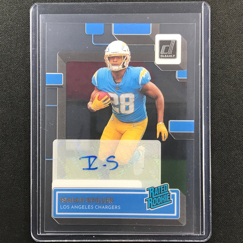 2022 Clearly Donruss ISAIAH SPILLER Rated Rookie Signatures Auto Base #66