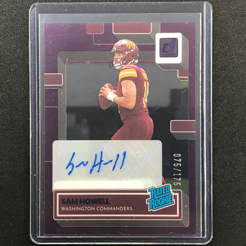 2022 Clearly Donruss Sam Howell Rated Rookie Signatures Auto Purple 75/175