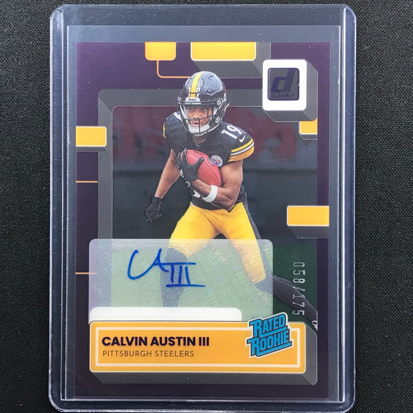 2022 Clearly Donruss Calvin Austin Iii Rated Rookie Signature Auto Purple 58/175