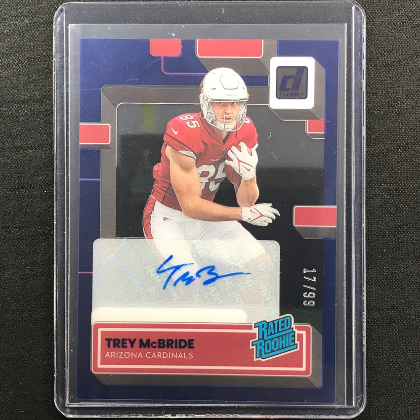 2022 Clearly Donruss Trey Mcbride Rated Rookie Signatures Auto Blue 17/99