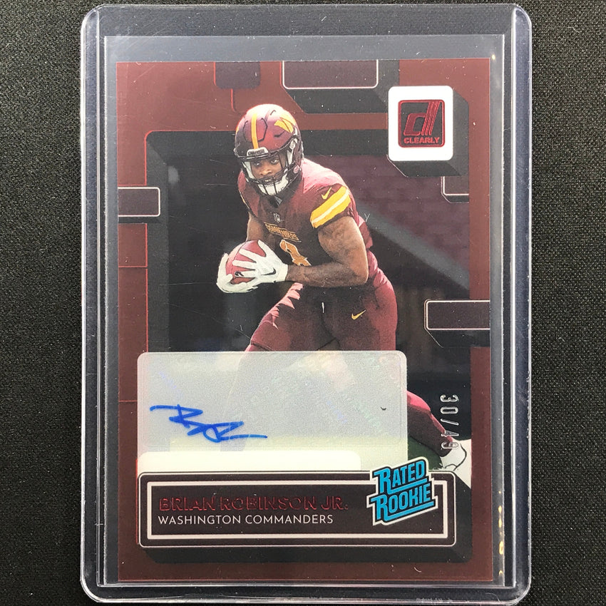 2022 Clearly Donruss Brian Robinson Jr. Rated Rookie Signatures Auto Red 30/49