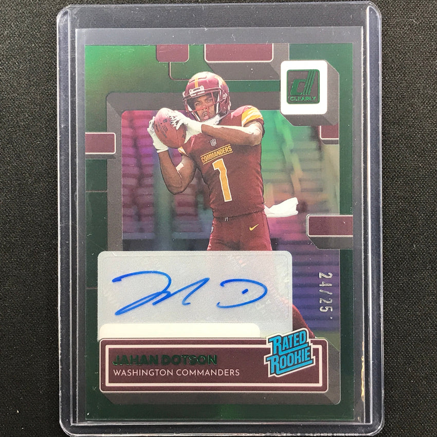 2022 Clearly Donruss Jahan Dotson Rated Rookie Signatures Auto Green 24/25