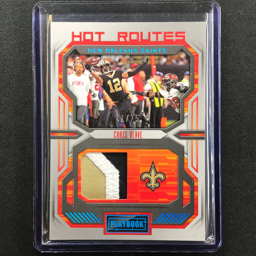 2022 Playbook Chris Olave Hot Routes Rookie Jersey Patch Platinum 41/75