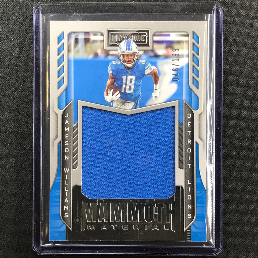 2022 Playbook Jameson Williams Mammoth Material Rookie Jersey Silver 46/199
