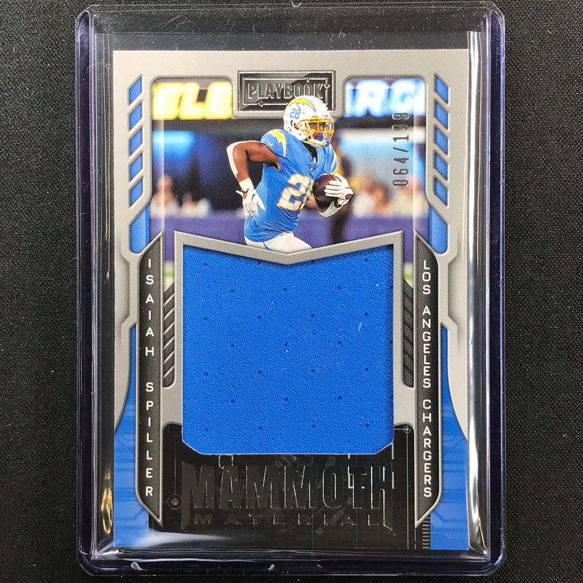 2022 Playbook Isaiah Spiller Mammoth Material Rookie Jersey Silver 64/199