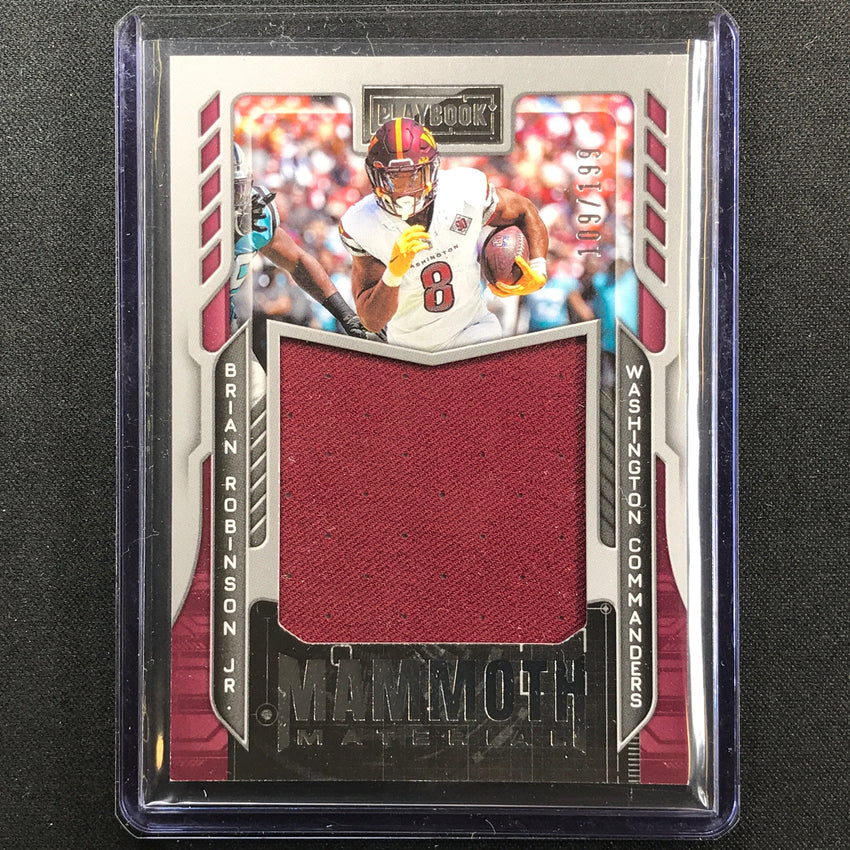 2022 Playbook Brian Robinson Jr. Mammoth Material Rookie Jersey Silver 109/199