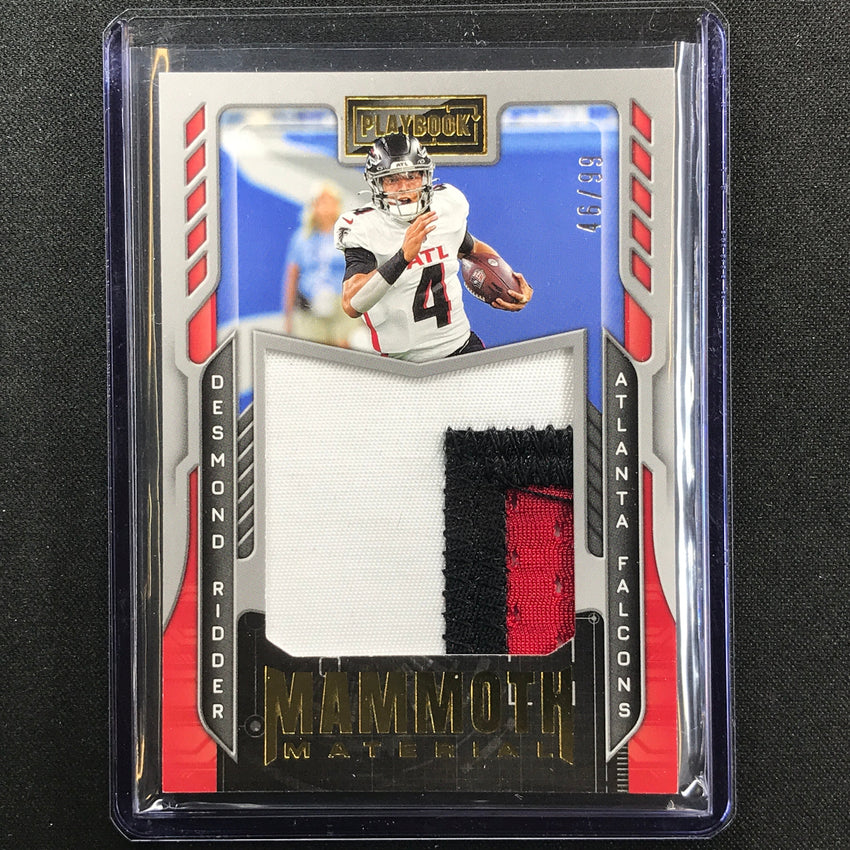 2022 Playbook Desmond Ridder Mammoth Material Rookie Jersey Patch Gold 46/99