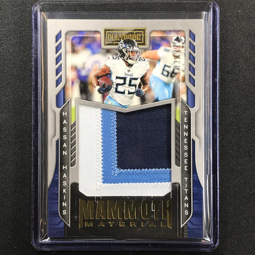 2022 Playbook Hassan Haskins Mammoth Material Rookie Jersey Patch Gold 3/99