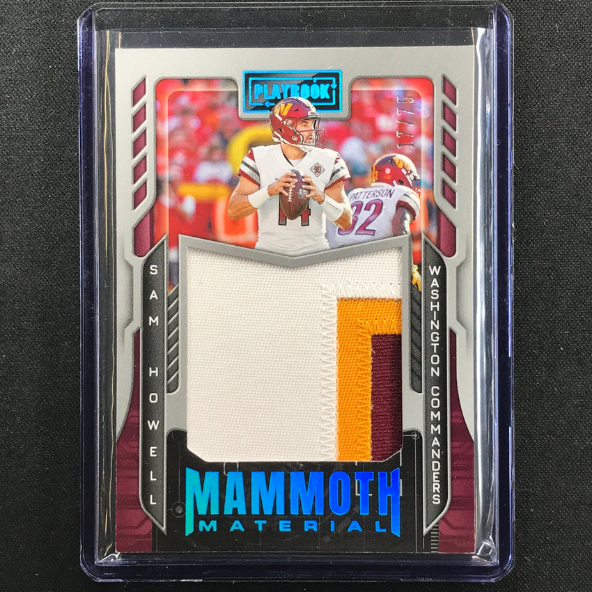 2022 Playbook Sam Howell Mammoth Material Rookie Jersey Patch Platinum 17/75