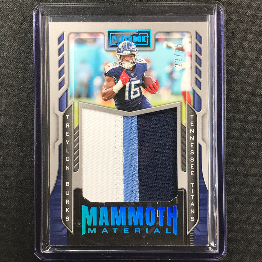 2022 Playbook Treylon Burks Mammoth Material Rookie Jersey Patch Platinum 22/75