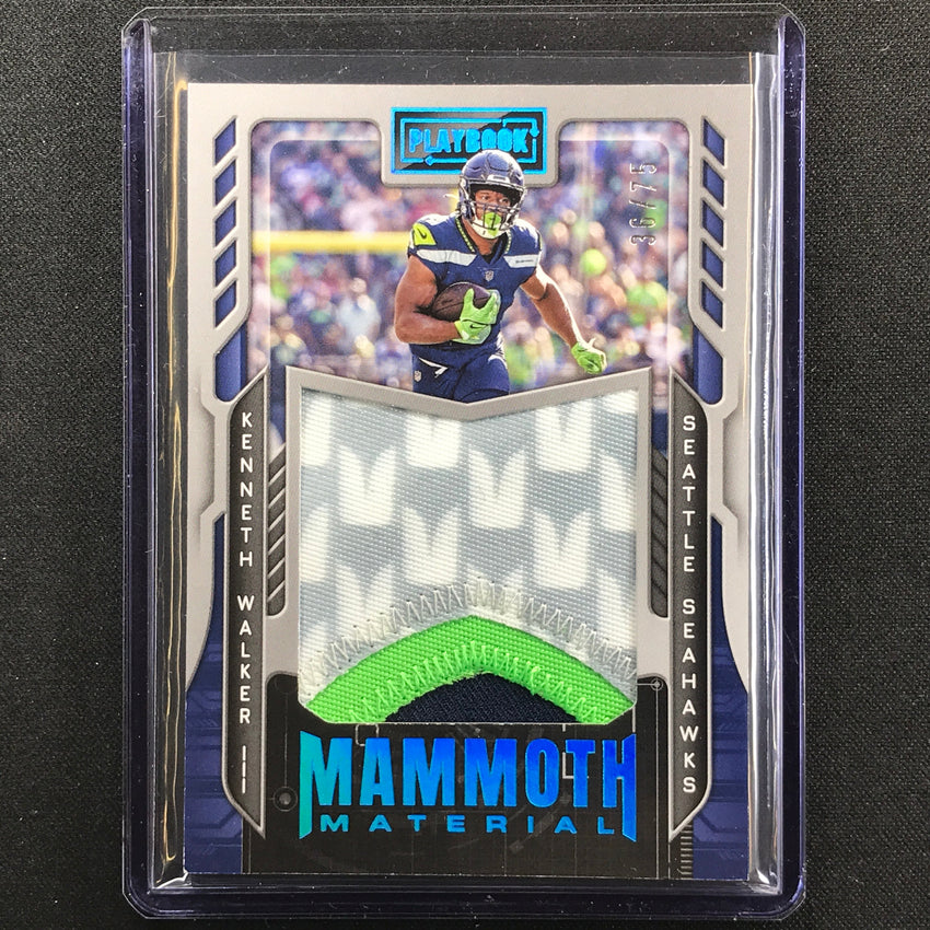 2022 Playbook Kenneth Walker Mammoth Material Rookie Jersey Patch Platinum 36/75