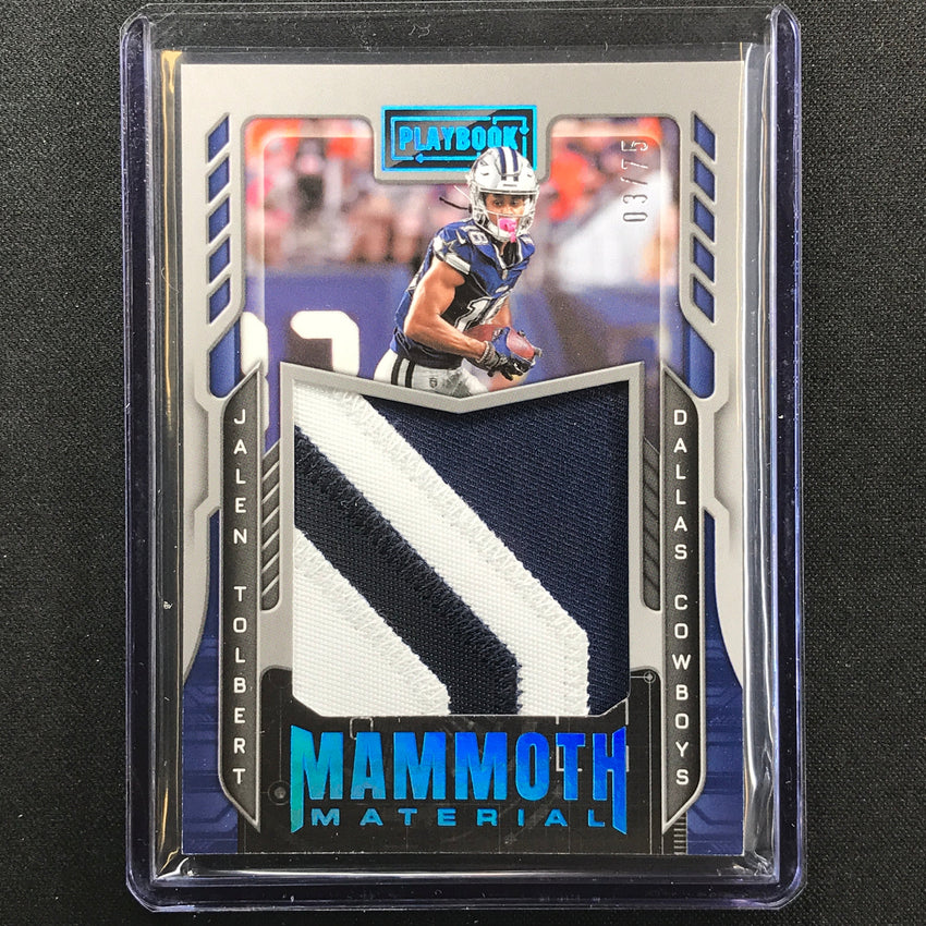 2022 Playbook Jalen Tolbert Mammoth Material Rookie Jersey Patch Platinum 3/75