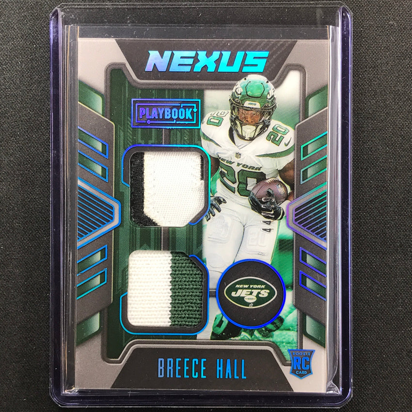 2022 Playbook Breece Hall Nexus Dual Rookie Jersey Patch Platinum 44/49