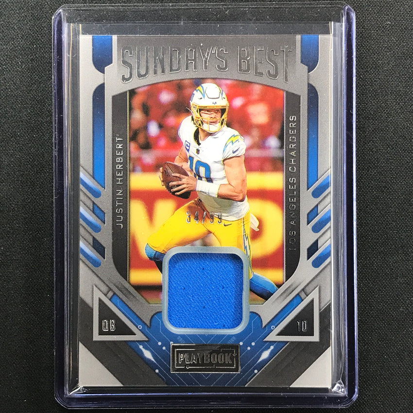 2022 Playbook Justin Herbert Sundays Best Jersey Silver 34/99