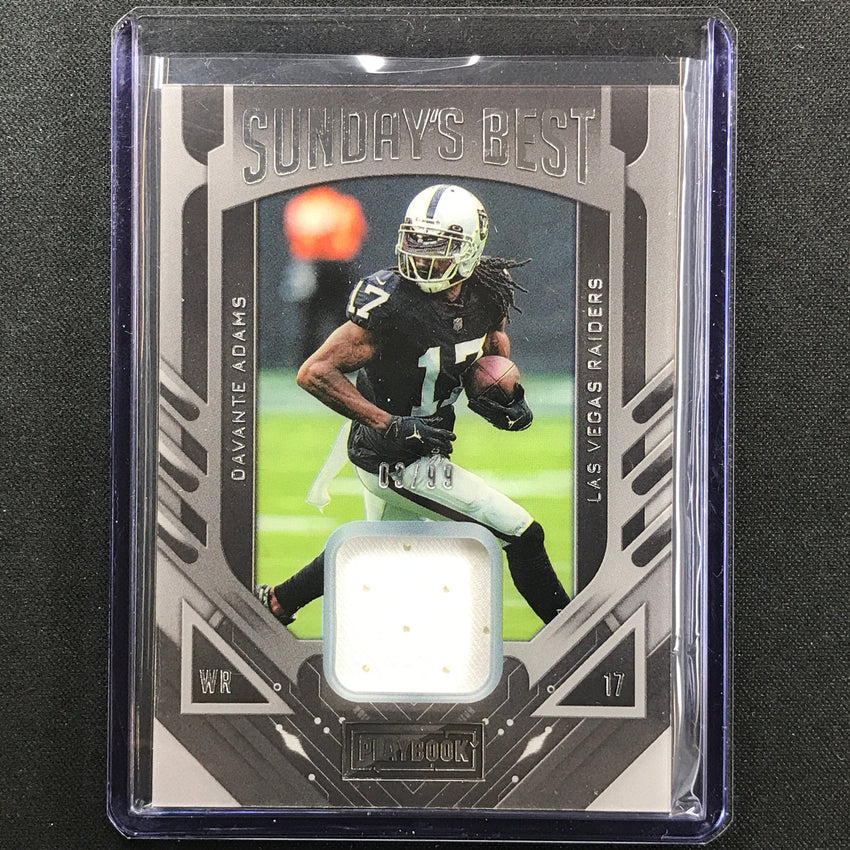 2022 Playbook Davante Adams Sundays Best Jersey Silver 9/99