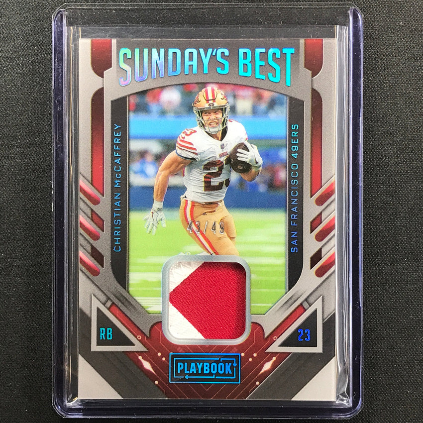 2022 Playbook Christian Mccaffrey Sundays Best Jersey Patch Platinum 43/49