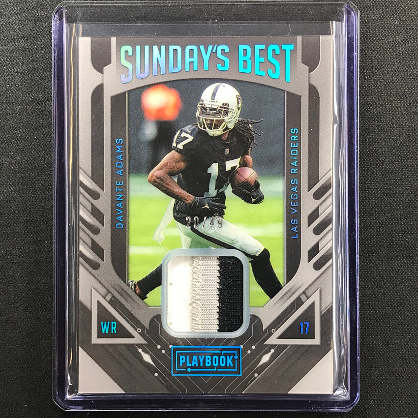2022 Playbook Davante Adams Sundays Best Jersey Patch Platinum 20/49