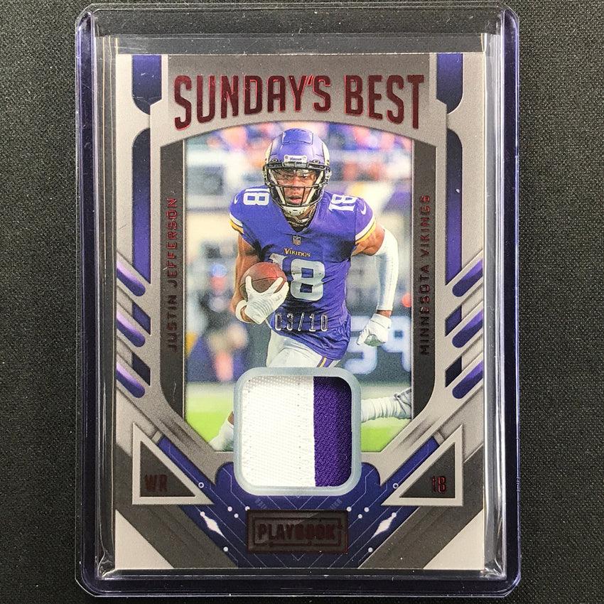 2022 Playbook Justin Jefferson Sundays Best Jersey Patch Red 3/10