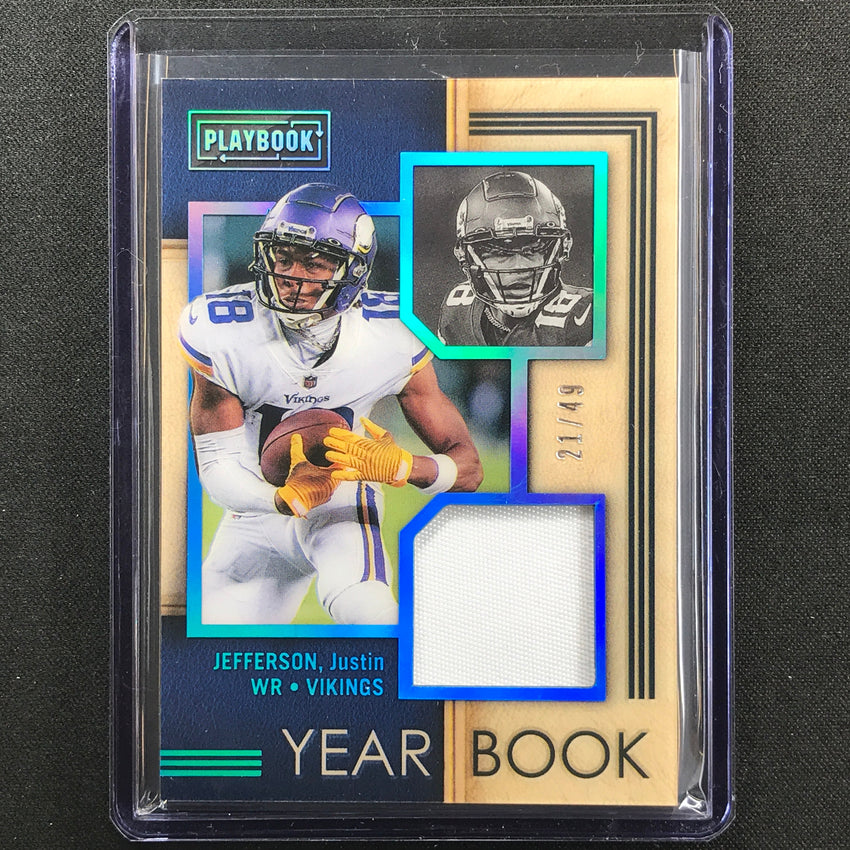 2022 Playbook Justin Jefferson Yearbook Swatches Jersey Platinum 21/49