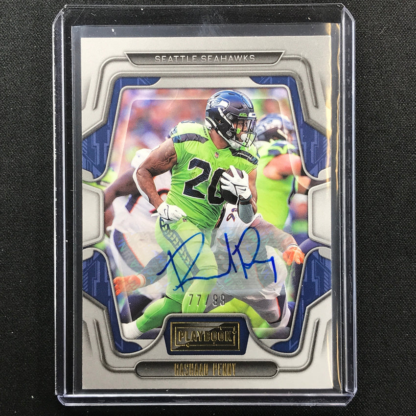 2022 Playbook Rashaad Penny Base Signatures Auto Gold 77/99