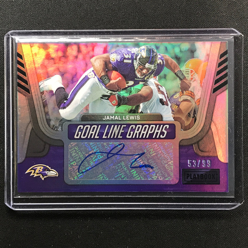 2022 Playbook Jamal Lewis Goal Line Graphs Auto Silver 53/99