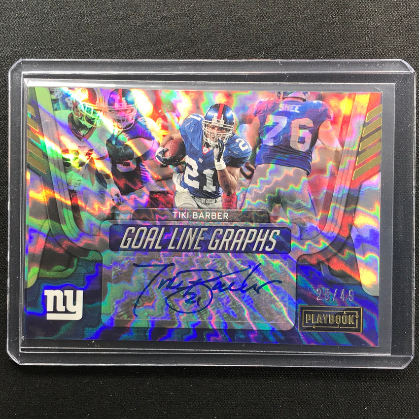 2022 Playbook Tiki Barber Goal Line Graphs Auto Gold 25/49