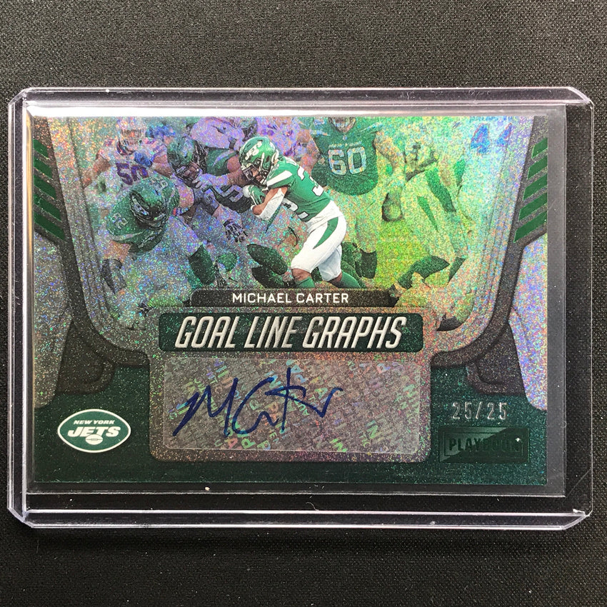2022 Playbook Michael Carter Goal Line Graphs Auto Green 25/25