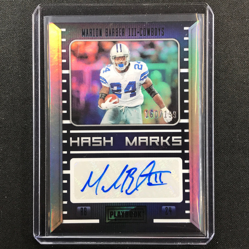 2022 Playbook Marion Barber Iii Hash Marks Auto Silver 160/199